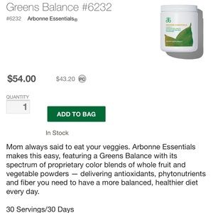 Arbonne Essentials Greens Balance